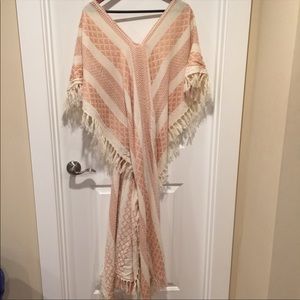 New! Free People boho pink poncho/scarf/dress